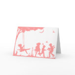 Silhouette of Children Playing Birthday Card