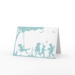 Silhouette of Children Playing cards