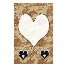 Silhouette of Couple Kissing (Camoflauge) Stationery Paper