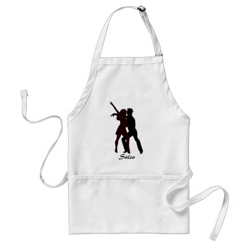 Silhouette of Salsa Dancers Aprons