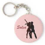 Silhouette of Salsa Dancers keychains