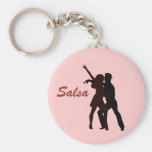 Silhouette of Salsa Dancers Keychain
