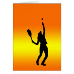 Silhouette of serve card