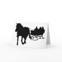 Silhouette of Sleigh Ride in Winter cards