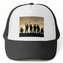 Silhouette of Soldiers in 101st Airborne Division Mesh Hat