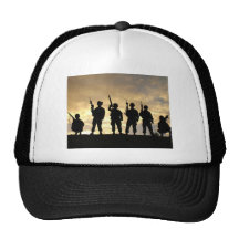 Silhouette of Soldiers in 101st Airborne Division Mesh Hat
