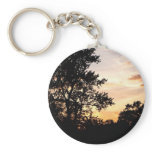 Silhouette of Trees at Sunset keychains