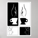 Silhouette Steaming Cups posters