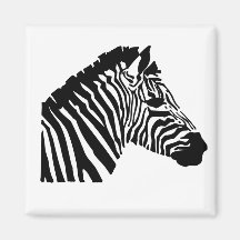 Silhouette Zebra Fridge Magnet