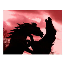 Silhouetted Stallion Design Postcard