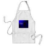 Silhouettes of Salsa dancers with blue background aprons