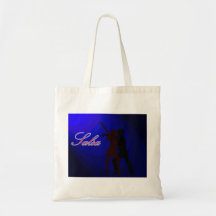 Silhouettes of Salsa dancers with blue background Canvas Bag