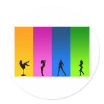 Silhouettes Round Sticker