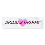 Silktones Dotty White Wedding bumper stickers