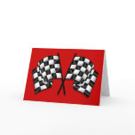 Silky looking Motorsport chequered flag gear cards