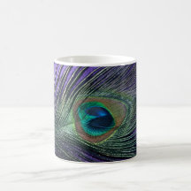 Silky Purple Peacock Feather Coffee Mug