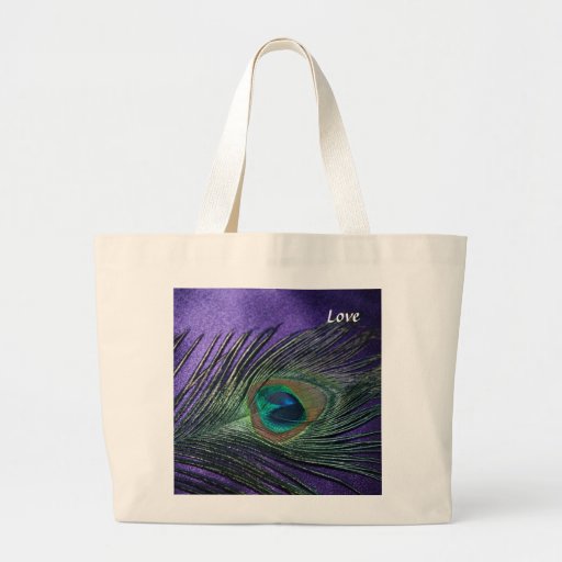 Silky Purple Peacock Feather Tote Bag