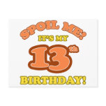 Silly 13th Birthday Present postcards