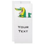 silly alligator crocodile cartoon character rack cards