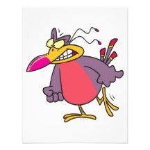 silly angry mad bird cartoon character personalized invitations