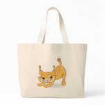 silly baby lynx cartoon tote bag