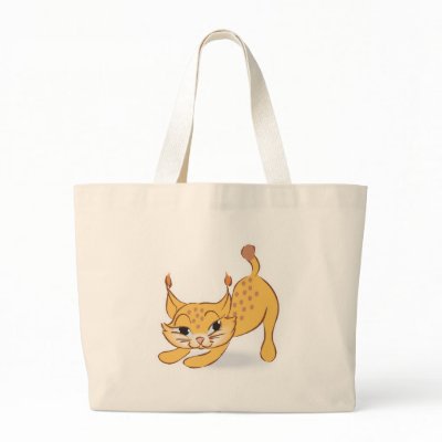 silly baby lynx cartoon tote bag by doonidesignsanimals