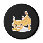 silly baby lynx cartoon refrigerator magnet