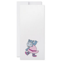 silly ballerina hippo rack card template