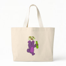 silly bear with hiccups tote bags