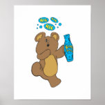 silly bear with hiccups posters