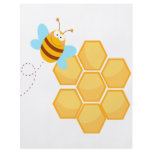 silly bee and beehive honey comb flyer design