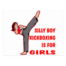 Silly Boy Kickboxing Is For Girls Postcard