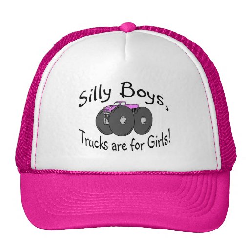 Silly Boys Trucks Are For Girls Pink Mesh Hat