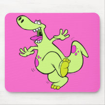 silly bright dancing dino dinosaur cartoon mousepads