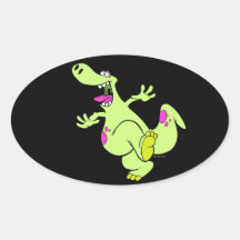 silly bright dancing dino dinosaur cartoon stickers