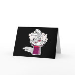 silly bunny in magician hat card