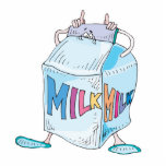 silly cartoon milk character acrylic cut outs