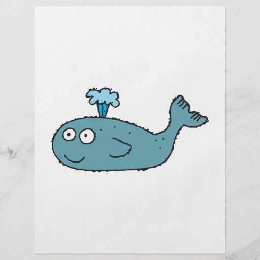 silly cartoon whale full color flyer