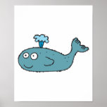 silly cartoon whale posters