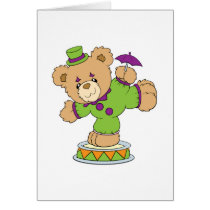 Silly Clown Teddy Bear Greeting Cards