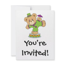 Silly Clown Teddy Bear Invites