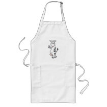 silly cow drinking milk apron