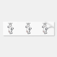 silly cow drinking milk bumper stickers