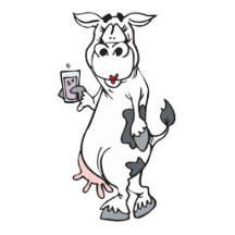 silly cow drinking milk cut outs