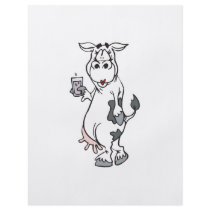 silly cow drinking milk flyer design
