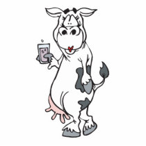 silly cow drinking milk cut outs