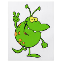 silly cute cartoon peace gesture alien dude custom flyer