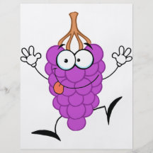 silly cute funny purple grapes cartoon character personalised flyer