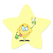 silly cute lemon cartoon drinking lemonade star stickers