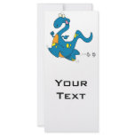 silly cute running blue dino dinosaur cartoon rack cards